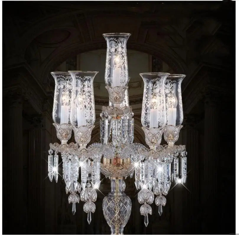 Modern Clear Golden Crystal Table Lamp - Artistic Decor for Bedroom and Living Room