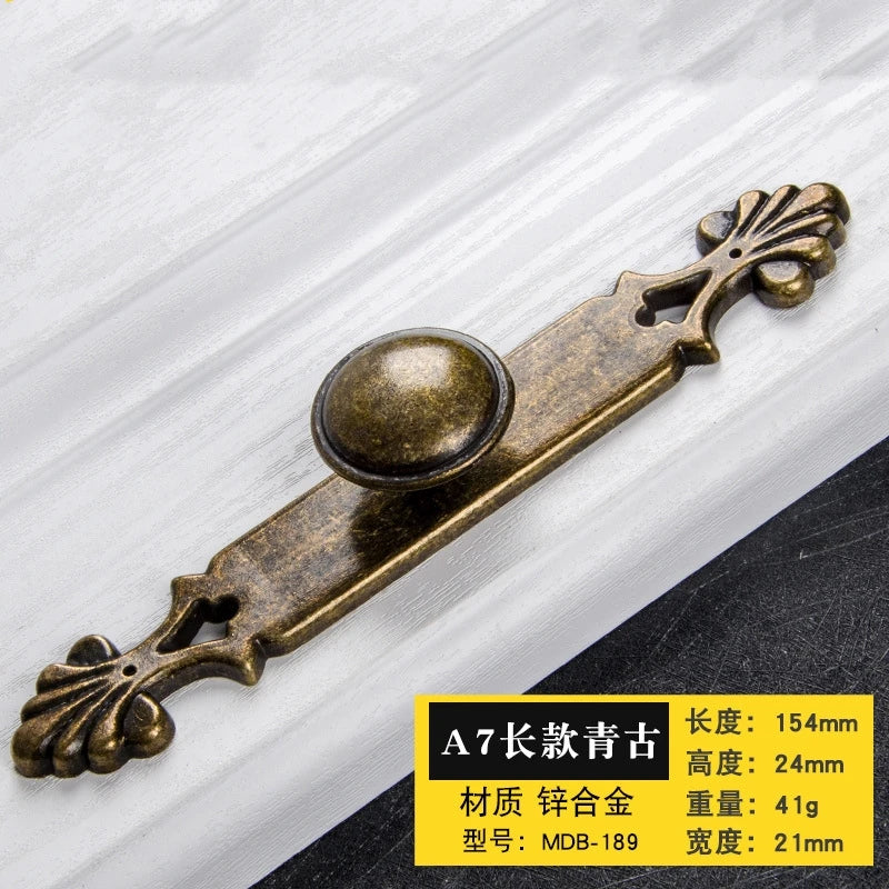 Antique Bronze Cabinet Handles - Retro Drawer Pulls, Vintage Zinc Alloy Kitchen Hardware for Furniture, Dresser, and Locker