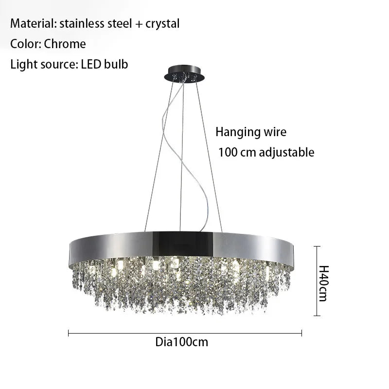 Elegant Light Luxury Crystal Chandelier - Modern Italian Creative Design for Living Rooms, Bedrooms, and Dining Rooms