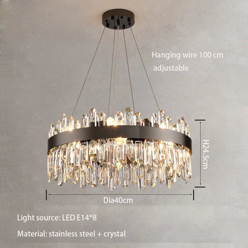 New Style Light Luxury Crystal Chandelier - Modern Elegance for Living Rooms, Dining Areas, Commercial Spaces, and Master Bedrooms