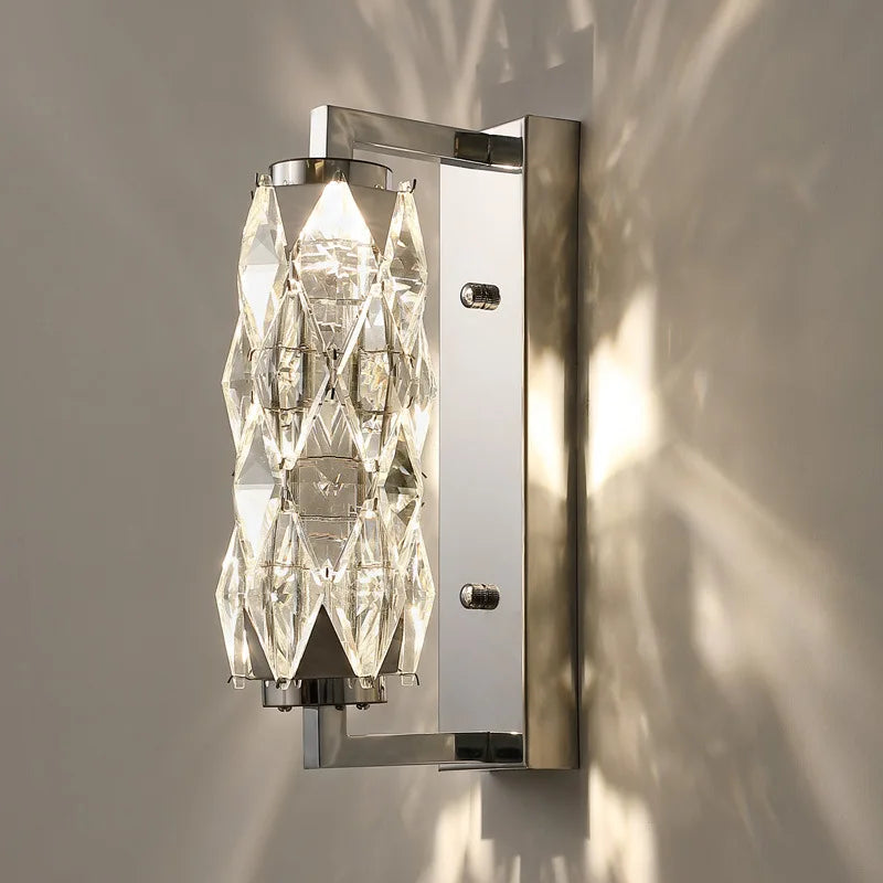 Naomi - Living Room Crystal Wall Lamp Hallway Staircase Light Luxury Lamp TV Sofa Entrance Background Wall Creative Chrome Wall Lamp