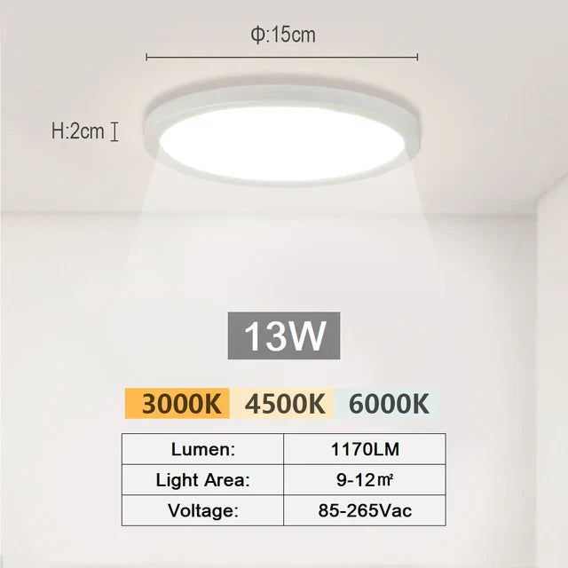 Smart LED Ceiling Lamp - 20-inch Ultra-Thin Lighting Fixture for Living Room, Bedroom, and Balcony