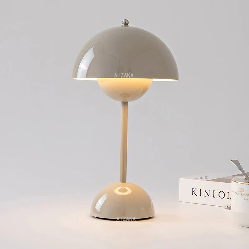 Nordic Retro Mushroom Table Lamp - Touch Control LED Desk Lamp with USB Plug