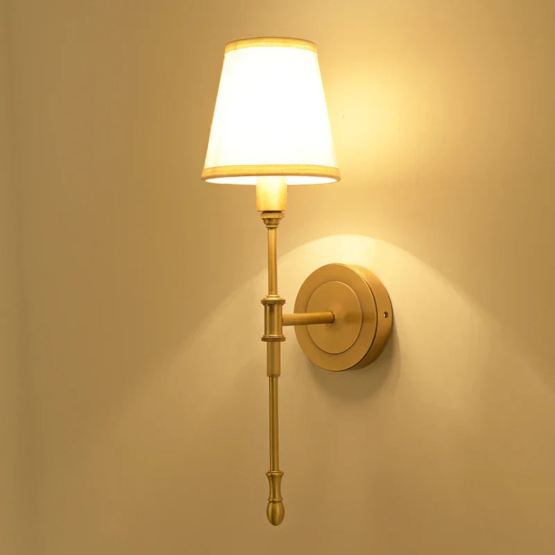 Nordic Copper Wall Lamp - Elegant Rural Decorative Lighting for Bedrooms, Mirrors, Corridors, and Staircases