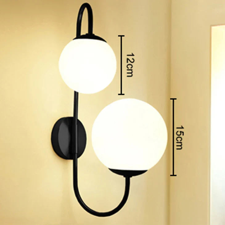 Modern Gold Wall Lamp - Stylish Wall Sconce with Bean Glass Ball Design - LED Round Ball Wall Light for Foyer, Bedroom, Bedside, Corridor, Loft