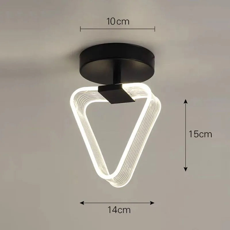 Modern LED Ceiling Light - Acrylic Geometry Linear Decoration Lamp in Black and Gold for Bedroom, Living Room, Corridor, and Indoor Home Fixture
