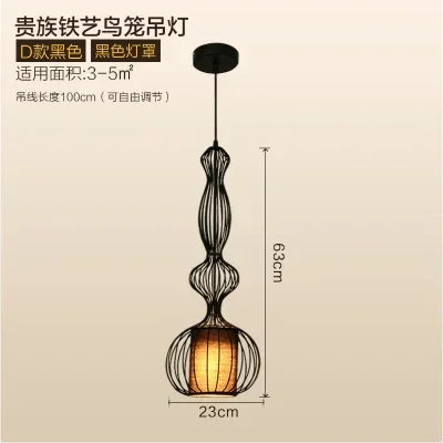 American Birdcage Retro Chandelier with Creative Hollow Design for Living Room Elegance