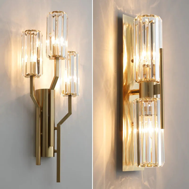Aurora - Living Room Light Luxury Wall Light Crystal TV Background Wall Light Modern Minimalist Decorative LED Wall Lamps