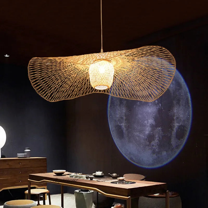 Bamboo Pendant Lights - Creative Tatami-inspired Lamps for Dining Rooms, Restaurants, and E27 Suspension Luminaire