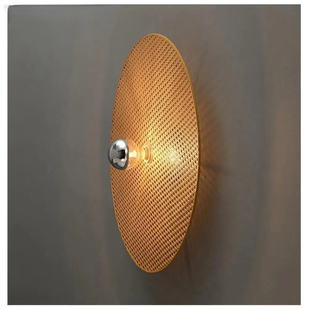 Hand-Knitted Rattan Wall Lamp - Classic Bamboo Elegance for Your Home Decor