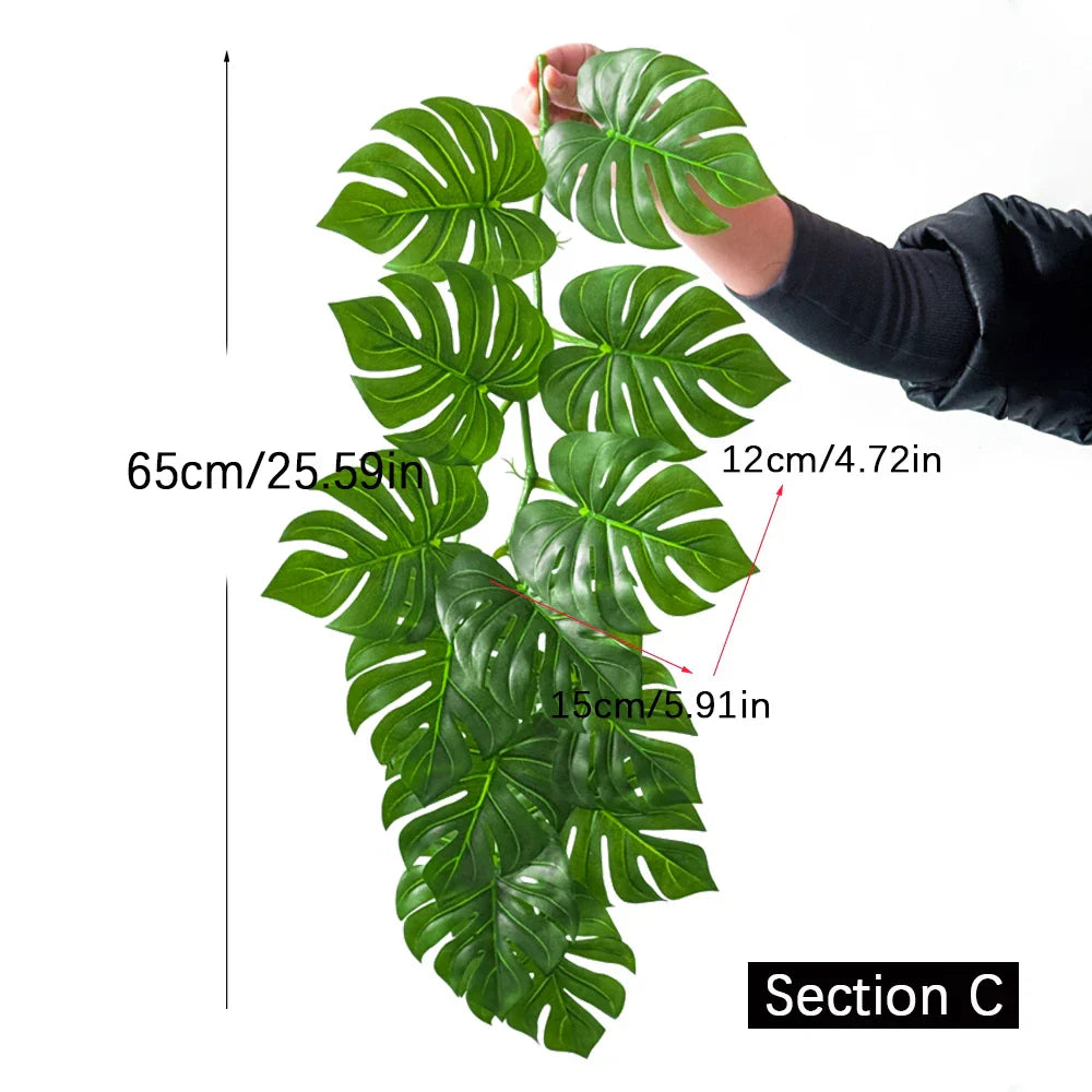 Dlight Decor 180cm Hanging Monstera Vine with Turtle Leaves