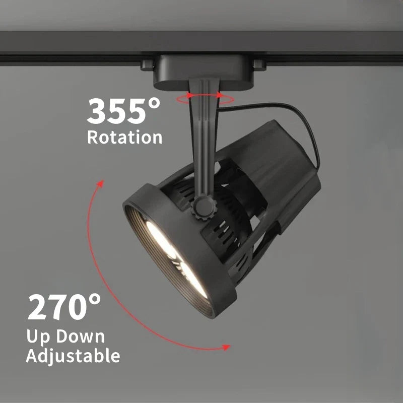E27 LED Track Light Holder Base - 2-Wire Rotatable Ceiling Rail Lamp Fittings
