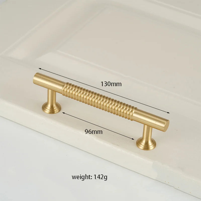 Textured Brass Handles – Golden Cabinet Pulls and Wardrobe Bar Handles (50mm-300mm)