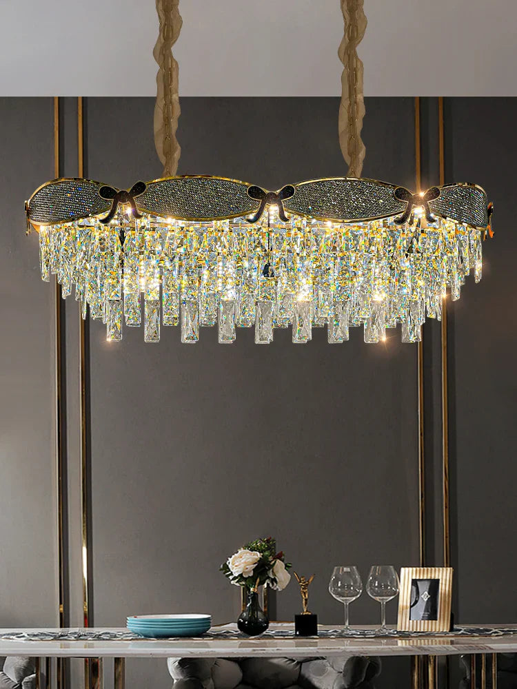 Living Room Lamp - Postmodern Light Luxury Crystal Chandelier, New High-End Design for Atmosphere in Bedrooms and Dining Spaces
