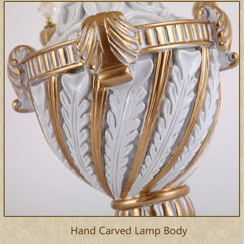 Luxury European Table Lamp - Mediterranean Style Night Desk Light for Bedroom and Living Room