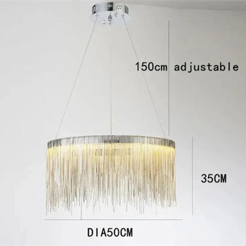 Postmodern Bohemian Chandelier - A Creative Designer Luxury Coffee Tables Light with Tassel Accents for Living Rooms and Restaurants