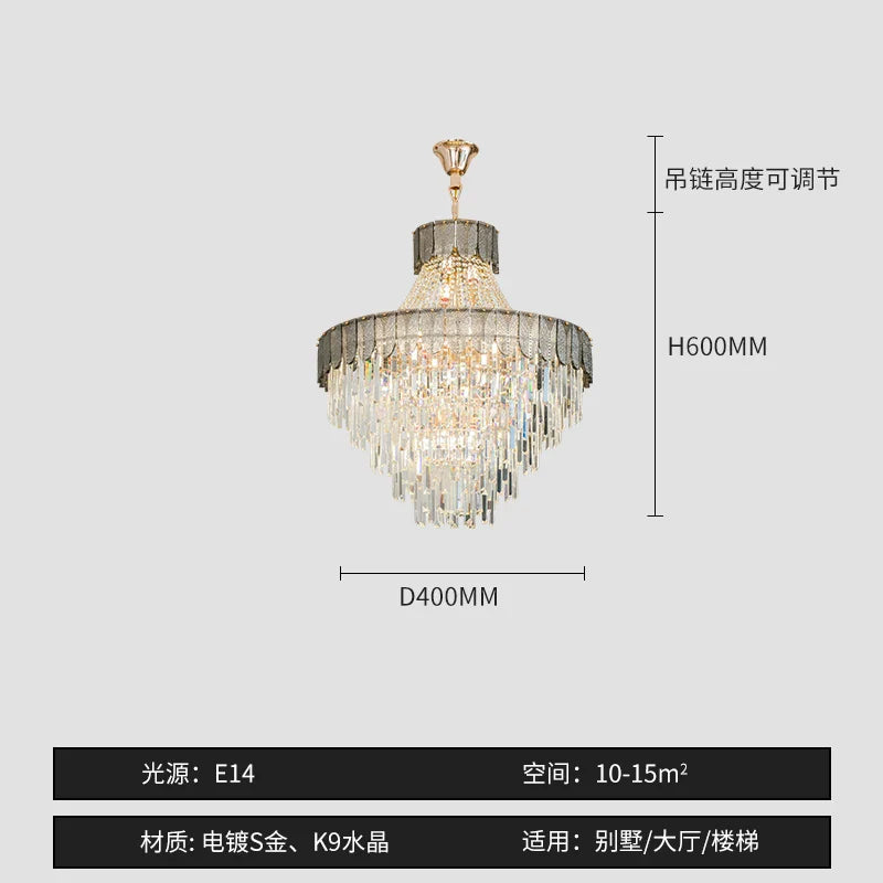 High-End Crystal Chandelier - Artistic Lighting for Living and Dining Spaces, Luxury Hotels, and Duplex Homes