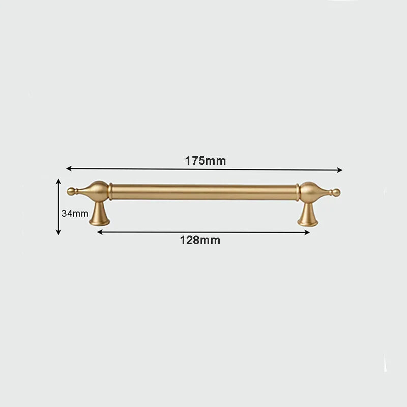 Modern Brass Cabinet Handles – Brushed Gold Bar Knobs for Furniture (60mm-368mm)