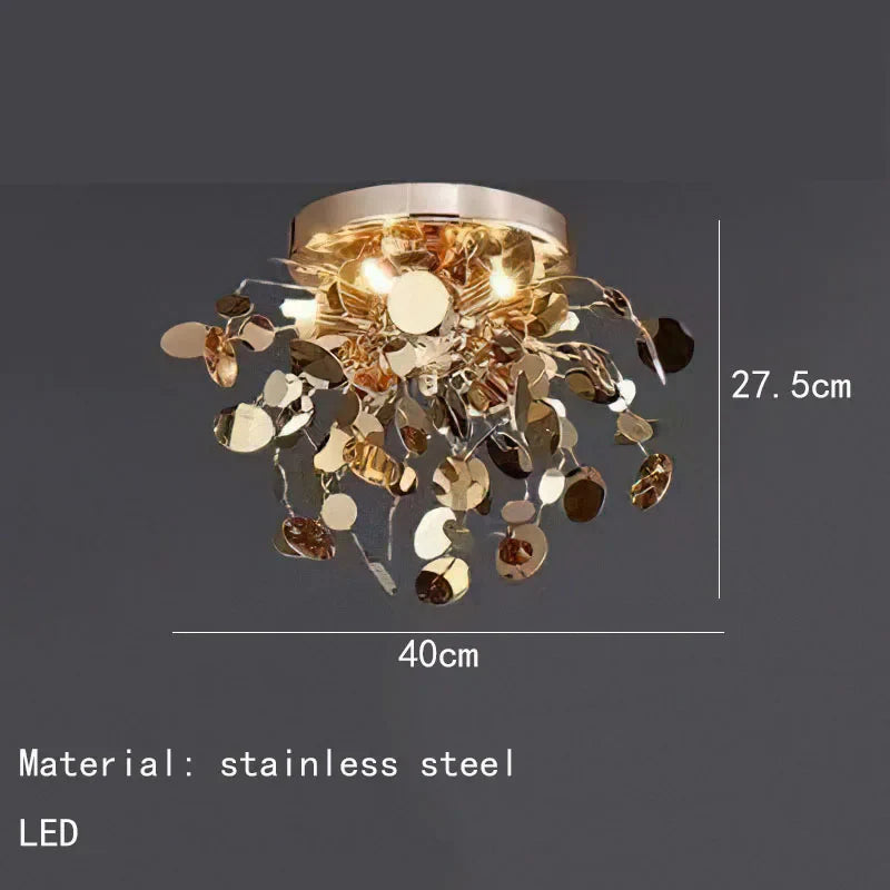Modern Gold Stainless Steel Ceiling Chandelier - LED Light Fixtures for Bedroom Home Decoration