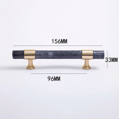 Natural Marble and Crystal T-Bar Cabinet Handles – Modern Brass Knobs for Kitchen, Dresser, and Furniture Pulls