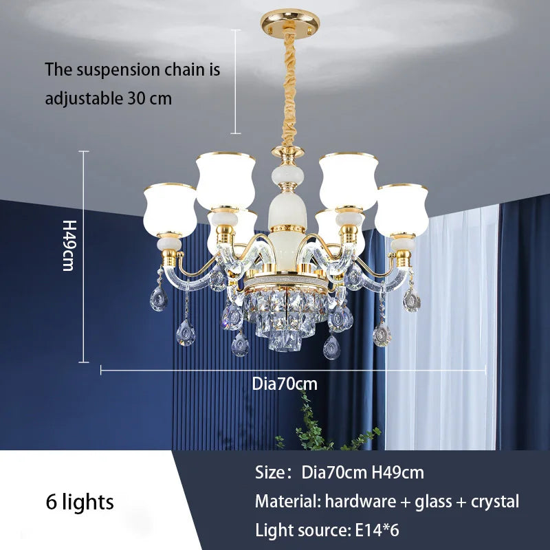 Elegant European Style Crystal Chandelier - Luxury Main Light for Living Rooms, Dining Rooms, and Villa Halls