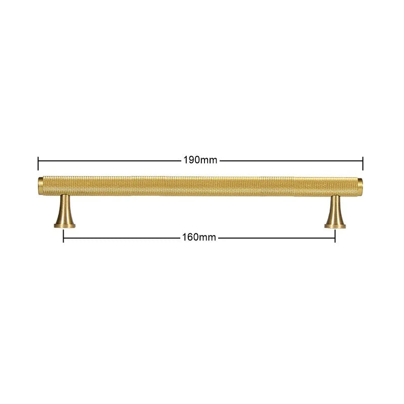 Gold Brass Handle with Plate – Knurled Cabinet Knobs and Modern Furniture Pulls