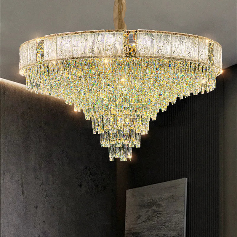 High-End Crystal Chandelier - Elegance and Artistry for Villa Living Spaces