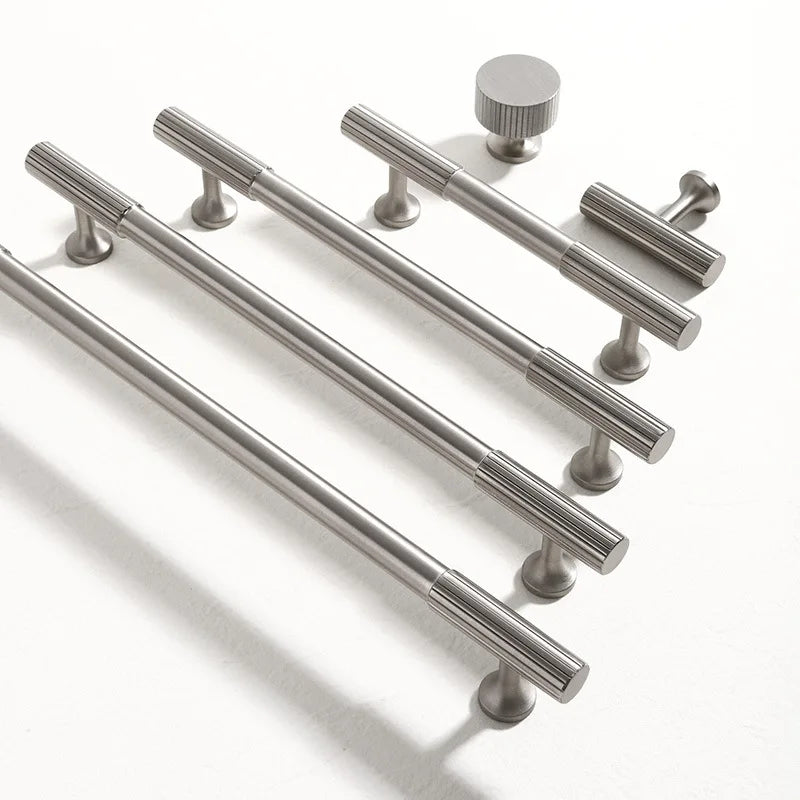 Solid Brass Vertical Linear Cabinet Knobs – Long Drawer Handles for Kitchen, Wardrobe, and Wooden Doors