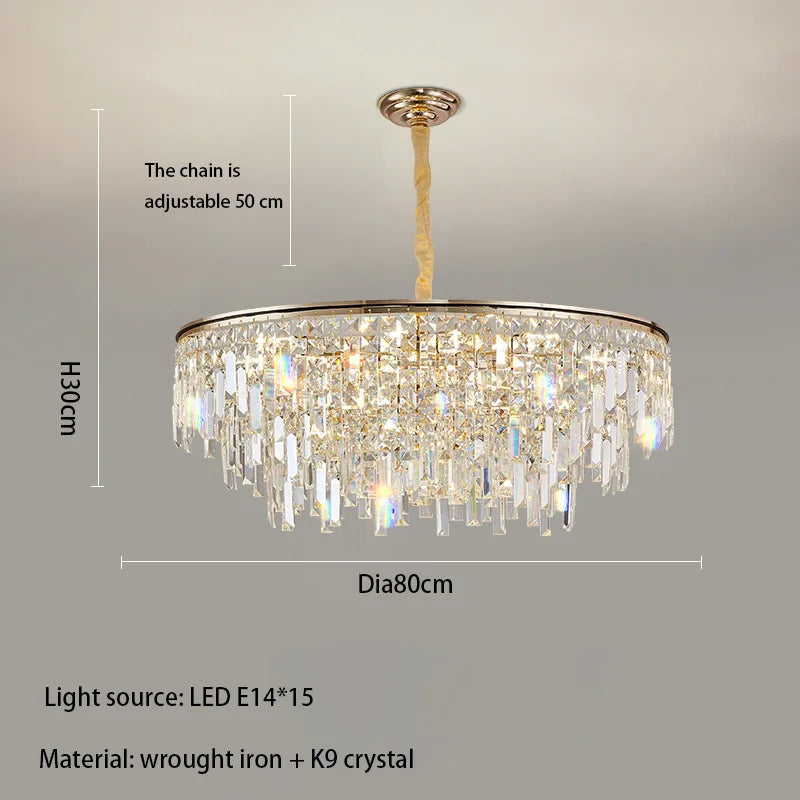 New Modern Crystal Chandelier - Effortless Elegance for Living, Dining, and Bedroom Spaces