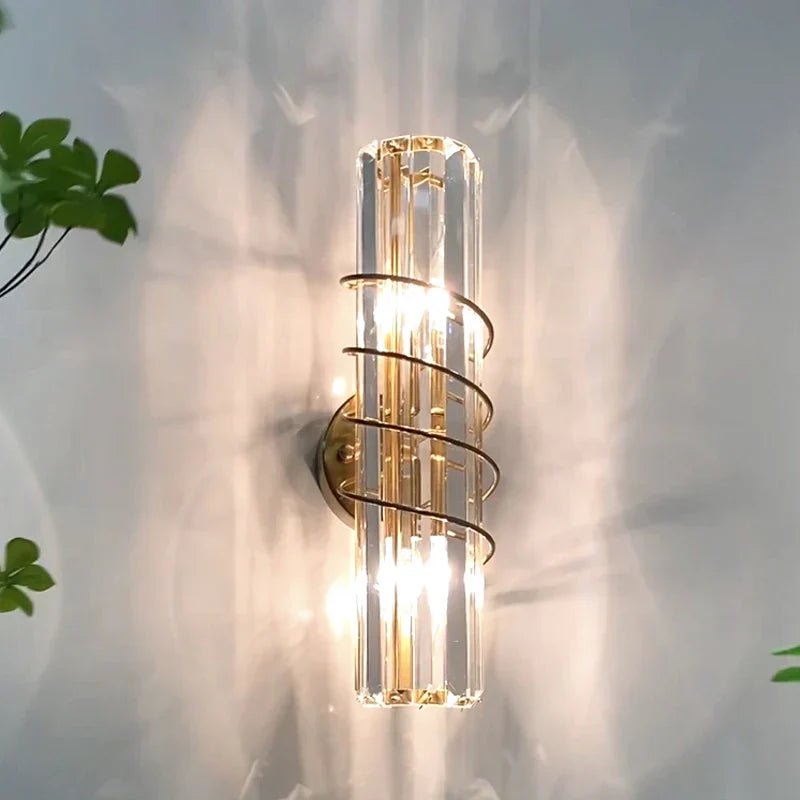 Ella's Nordic Minimalist Crystal Wall Lamp - Stylish Lighting for Your TV Background and Aisle