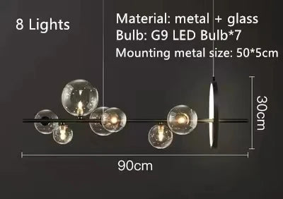 Designer Bubble Ball Chandelier - Nordic Glass Lighting for Dining, Living Room, and Bar