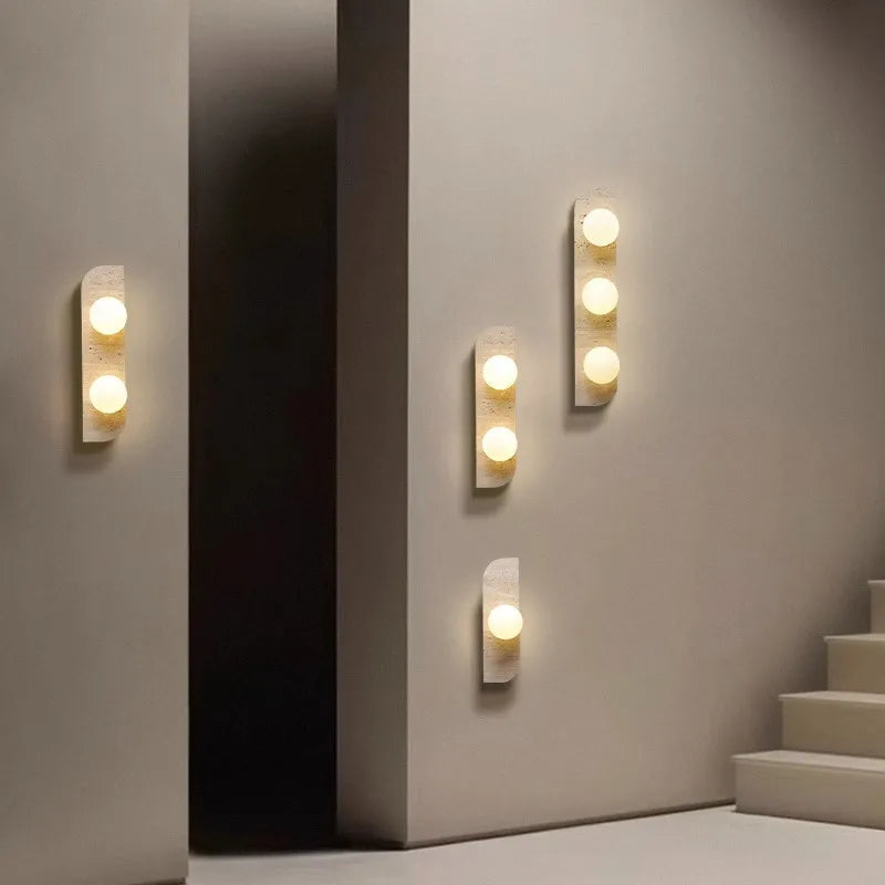 Natural Stone Wall Lamp - Art Decor Sconce for Foyers, Dining Rooms, Bedrooms, Stairs, Aisles, and Corridor Atmosphere Lighting