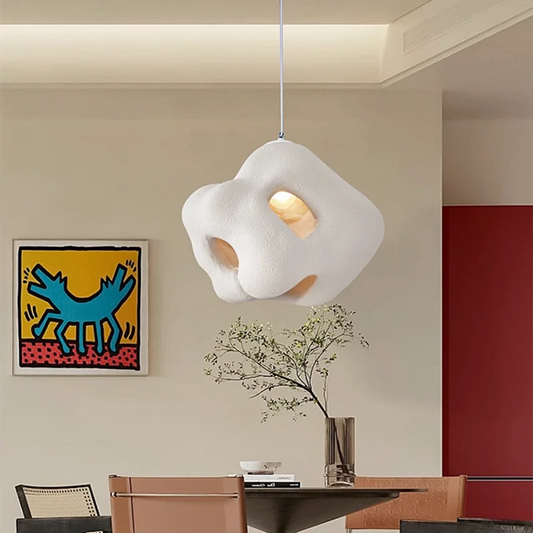 Nordic Wabi Sabi E27 Chandelier Light - Minimalist LED Home Decor Suspension Lamp for Cafes, Restaurants, and Bars