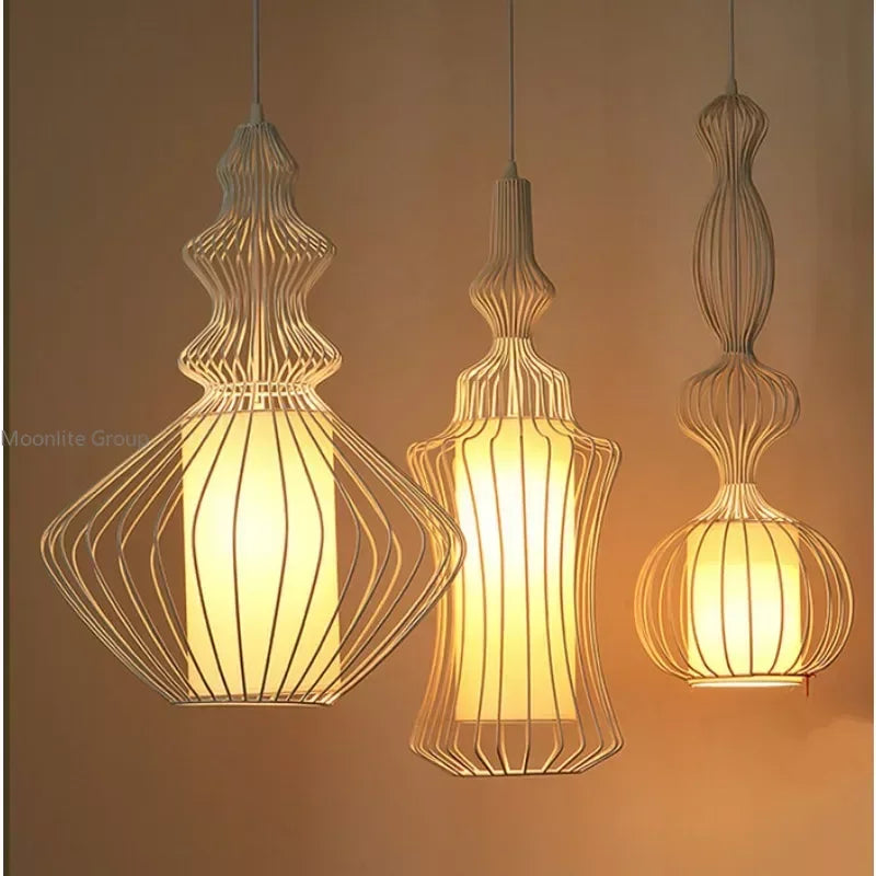 American Birdcage Retro Chandelier with Creative Hollow Design for Living Room Elegance