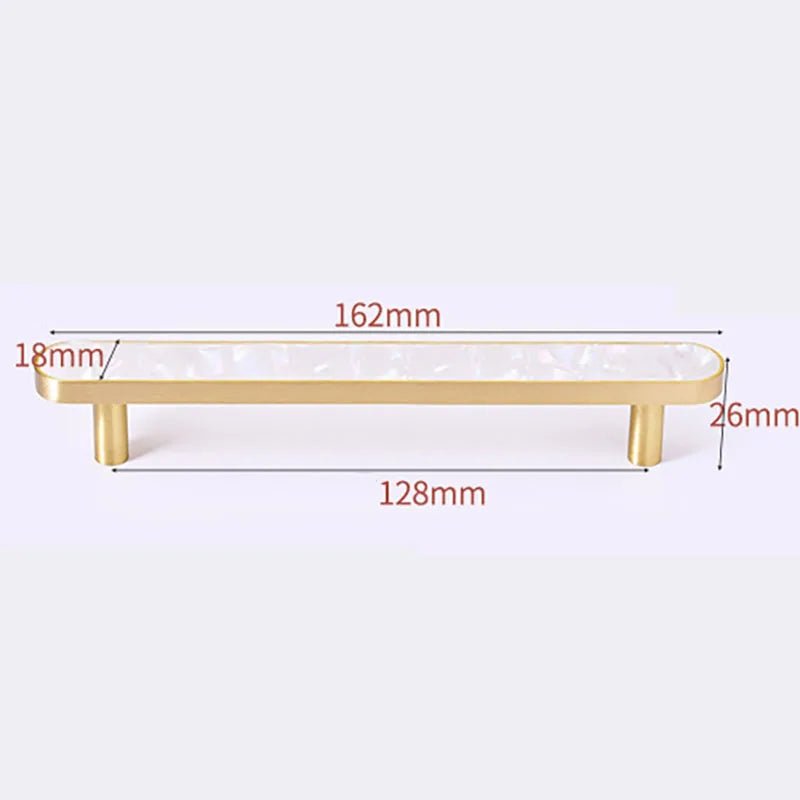 Brass and Acrylic Cabinet Handles – Colorful European Wardrobe Pulls for Furniture (96/128mm Hole Distance)