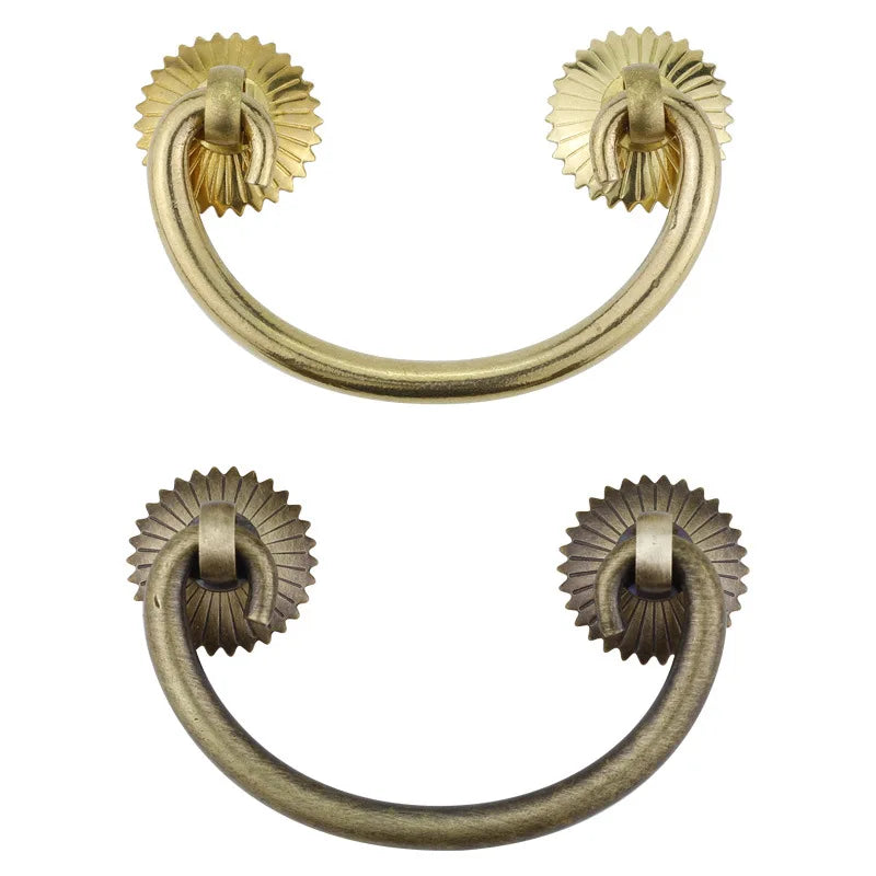 Antique Brass Arch Cabinet Pulls – Vintage Drawer Handles for Home Improvement