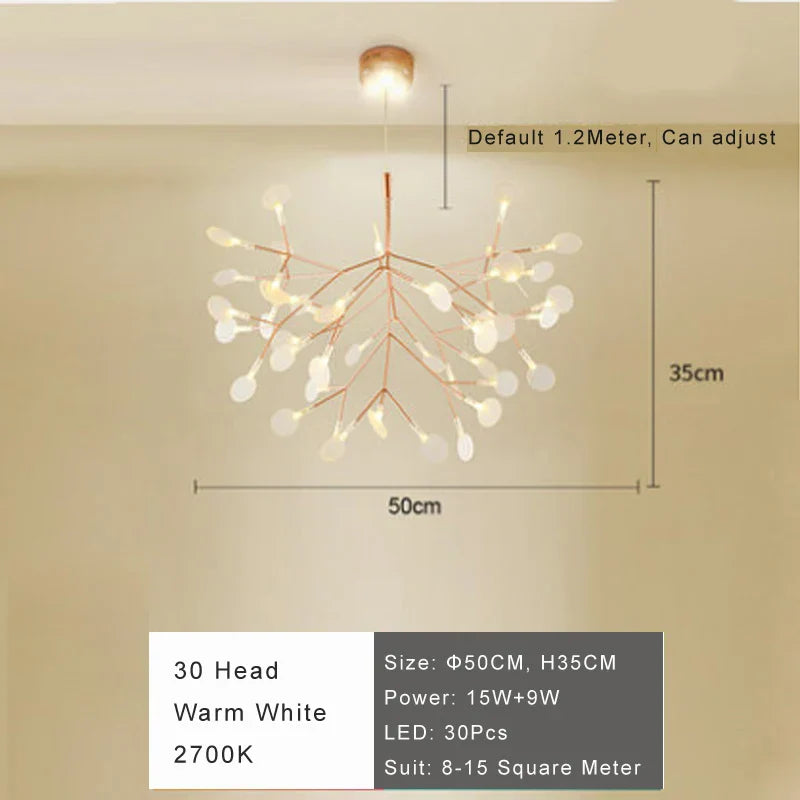 Modern Firefly LED Chandelier - Stylish Acrylic Industrial Pendant Light for Living, Dining, and Kitchen Decor