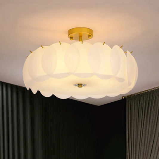 Modern Light Luxury Round Glass Ceiling Chandelier - Ideal for Living Room Decoration, Bedroom, Study, and LED Indoor Lighting for Home