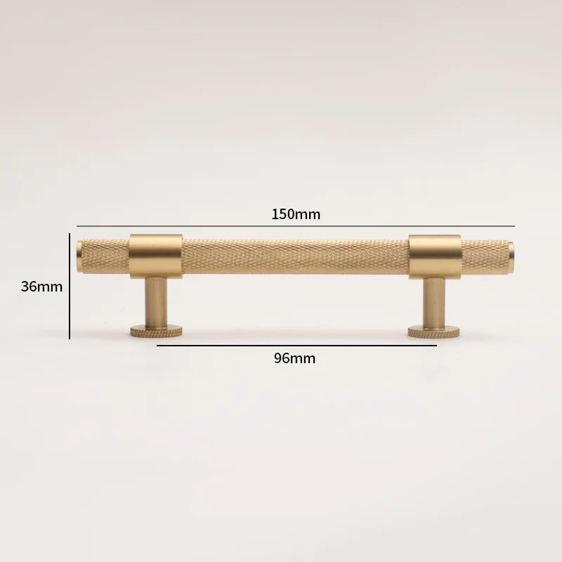 Knurled Brass Handles – Modern Kitchen Cabinet Pulls and Wardrobe Knobs (28mm-278mm)