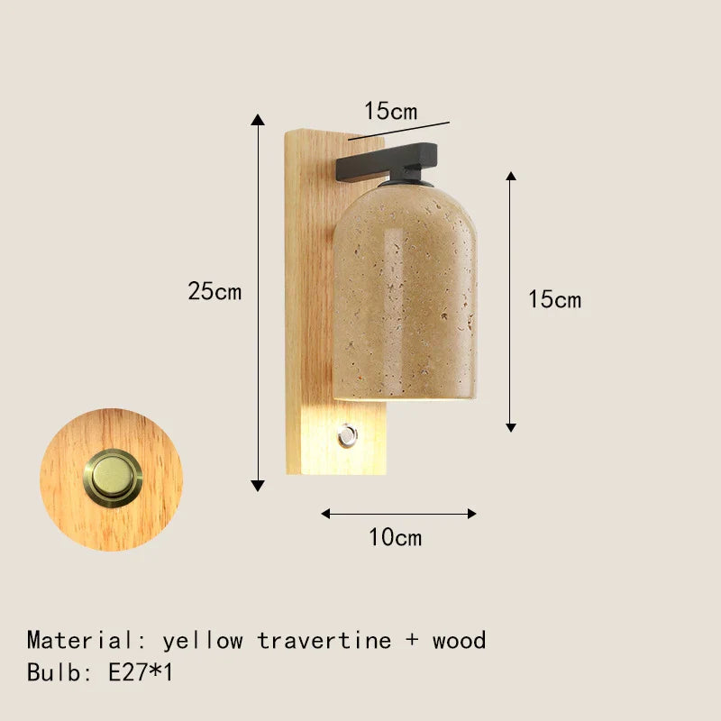 Natural Stone Wall Lamp - Art Decor Sconce for Foyers, Dining Rooms, Bedrooms, Stairs, Aisles, and Corridor Atmosphere Lighting