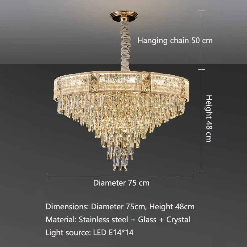 High-End Crystal Chandelier - Elegance and Artistry for Villa Living Spaces