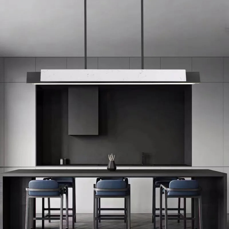 Luxury Marble Chandelier - Modern LED Pendant Lamp for Indoor Lighting and Minimalist Elegance