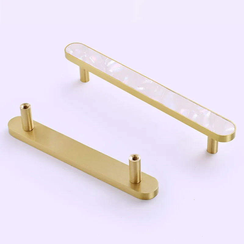 Brass and Acrylic Cabinet Handles – Colorful European Wardrobe Pulls for Furniture (96/128mm Hole Distance)