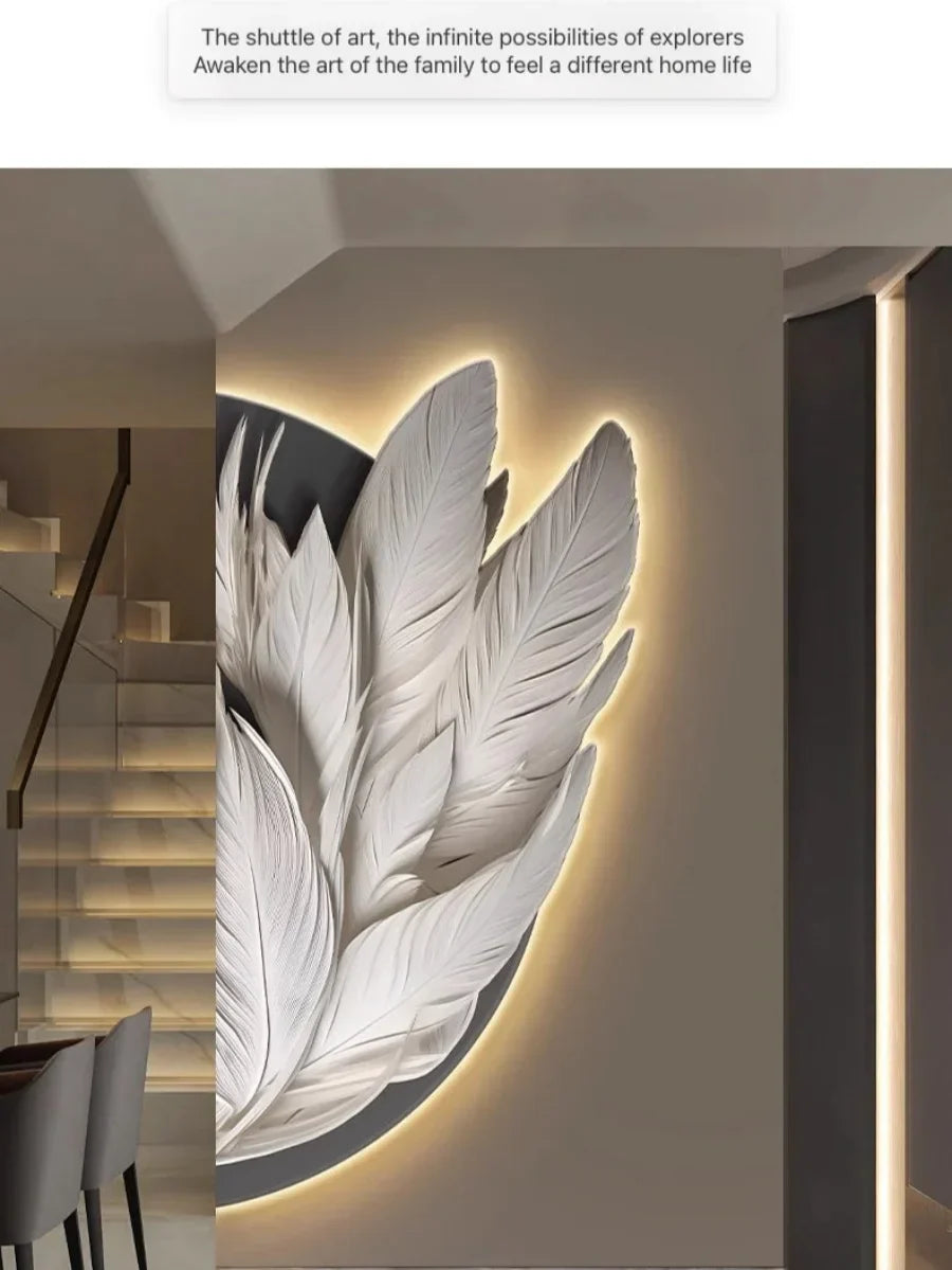 Dlight Decor Feather Mural LED Light for Entry Walls
