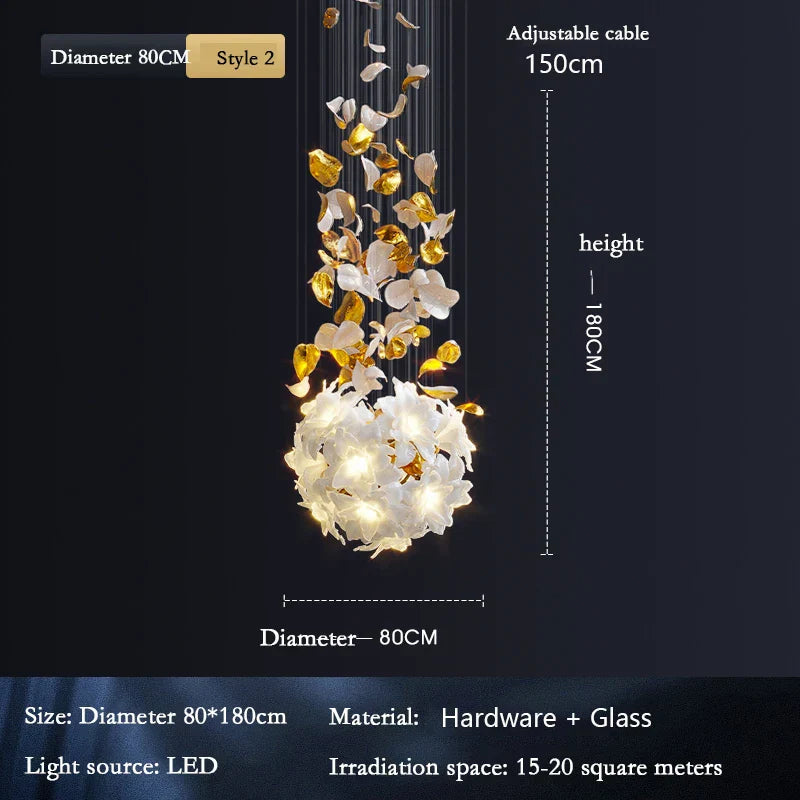 Dlight Decor Loft Crystal Ceiling Chandelier - Luxury Crystal Hanging Light for Staircases, Living Rooms, and Modern Villa Elegance