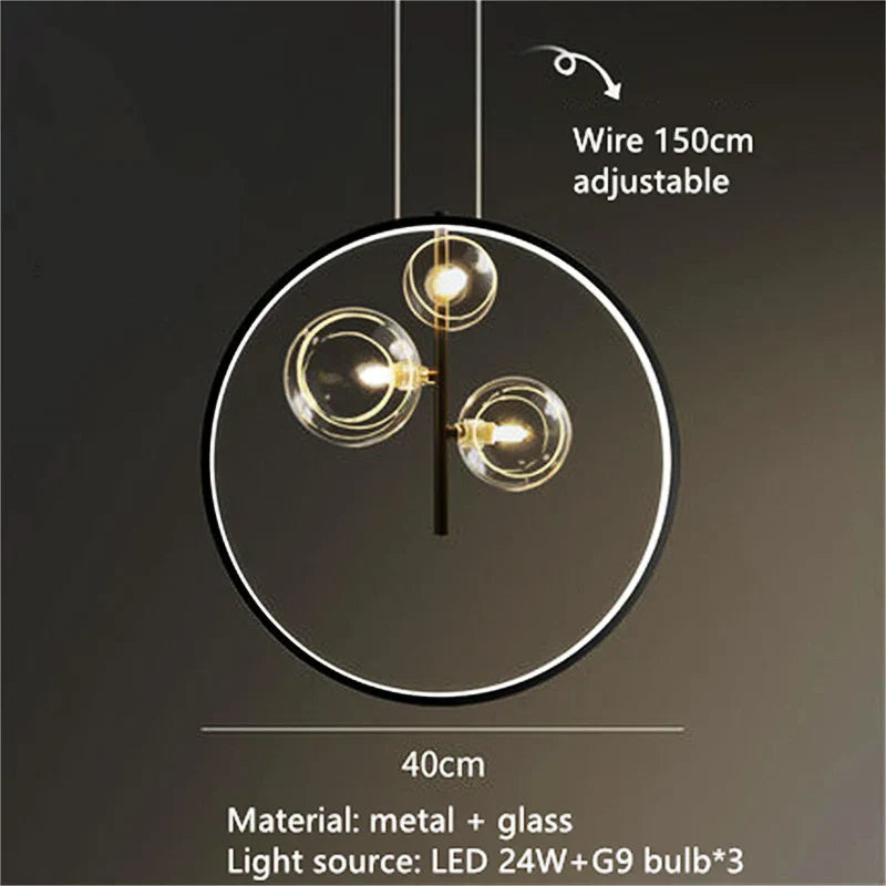 Designer Bubble Ball Chandelier - Nordic Glass Lighting for Dining, Living Room, and Bar