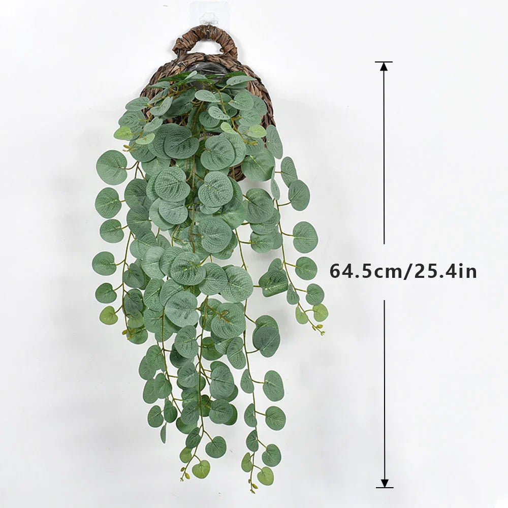 Dlight Decor 64cm Hanging Eucalyptus Vine with Apple Leaves