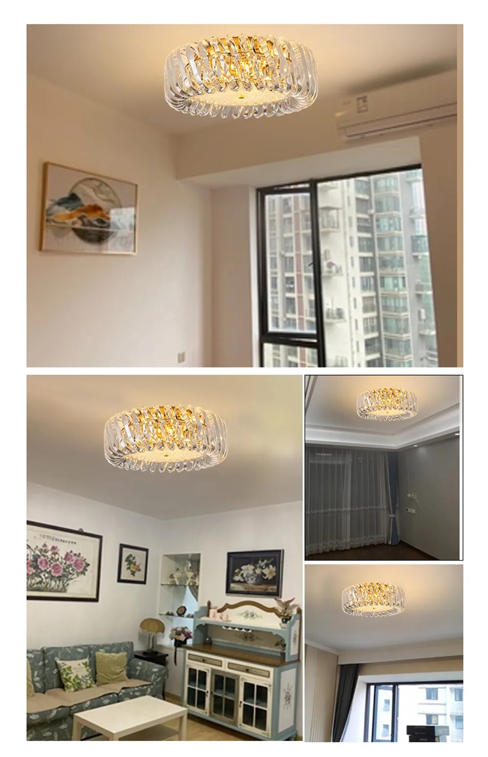 Olivia's Art Deco Crystal Glass LED Chandelier