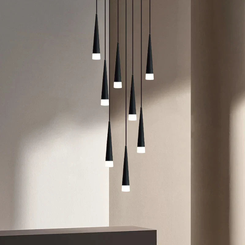 Contemporary Stair Chandelier - Elevate Your Duplex Apartment with Nordic Loft Elegance
