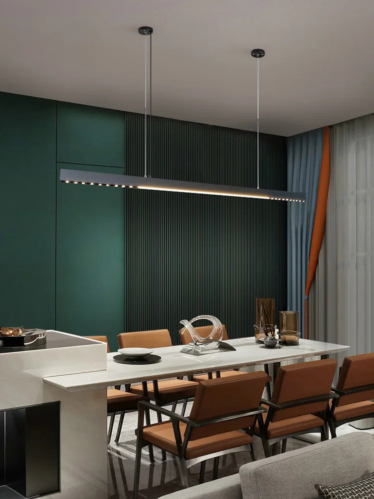 Sleek One-Word Chandelier - Minimalist Lighting for Dining Rooms, Kitchens, and Offices